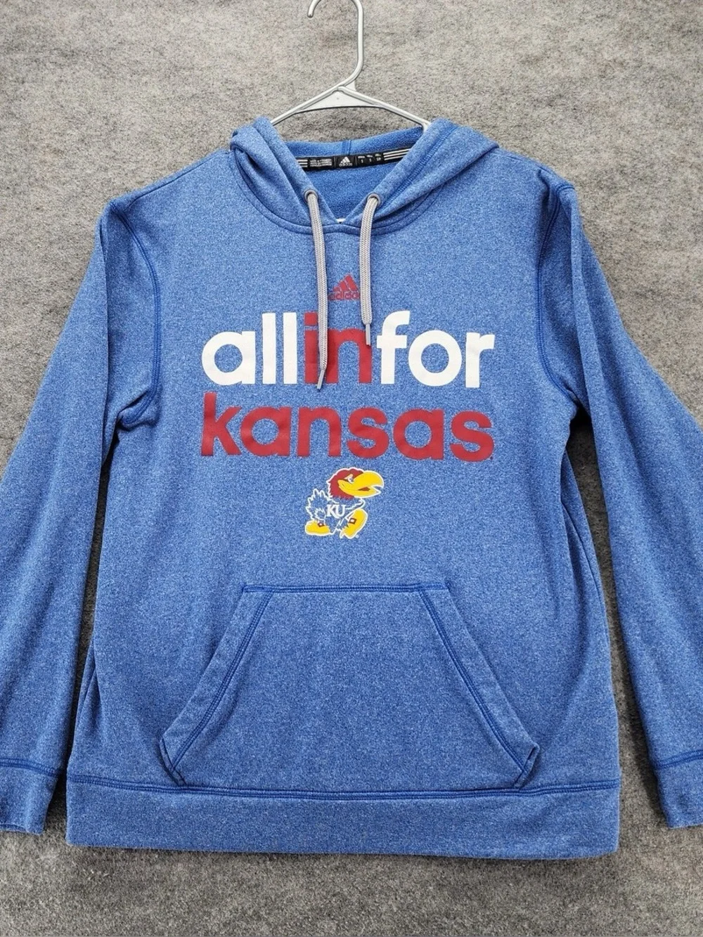 Adidas Men’s Blue 'All In For Kansas' KU Hoodie - Size L